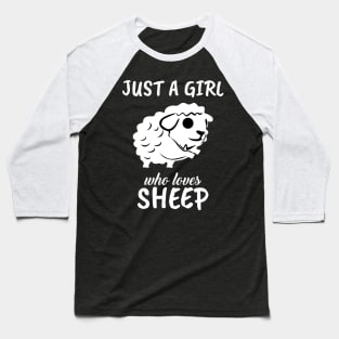 Just A Girl Who Loves Sheep Baseball T-Shirt